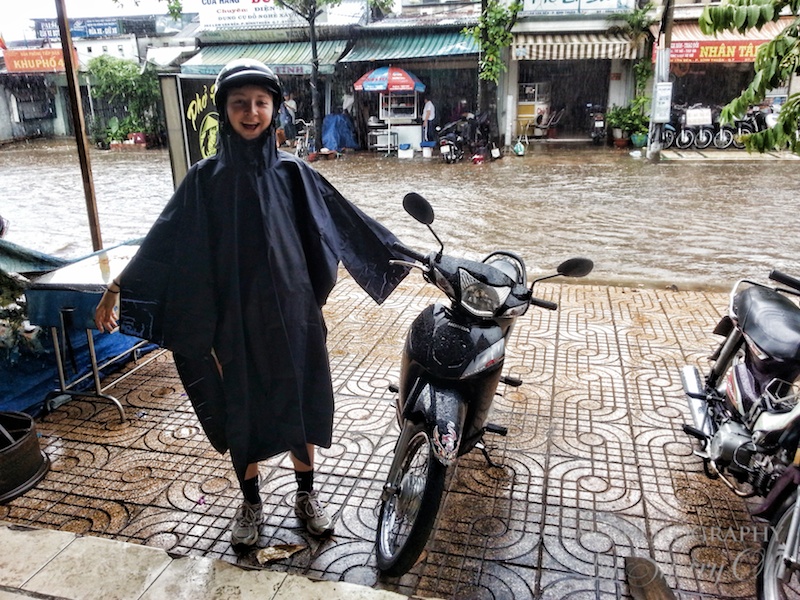 Evie ready to go out in the flooded streets with her poncho! Evie ready to go out in the flooded streets with her poncho!